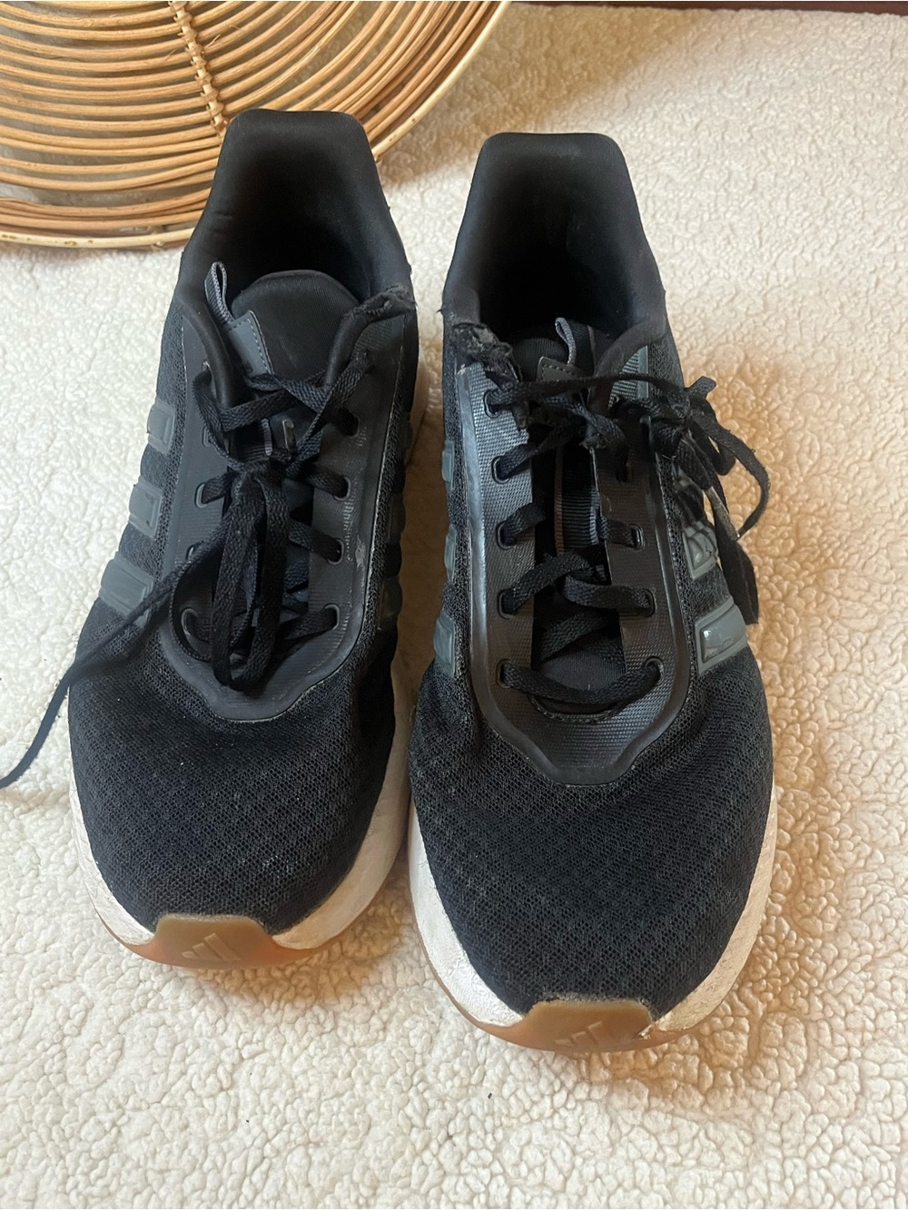 adidas Black Athletic Running Shoes with White Midsole - Picture 8 of 9